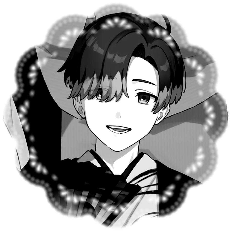 a black and white picture of mikoto kayano.